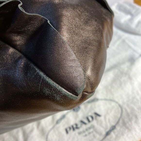 Authentic PRADA BAULETTO Purse Colour CACAO Mordore BL0542 Rare w/ Certificate - Picture 10 of 16